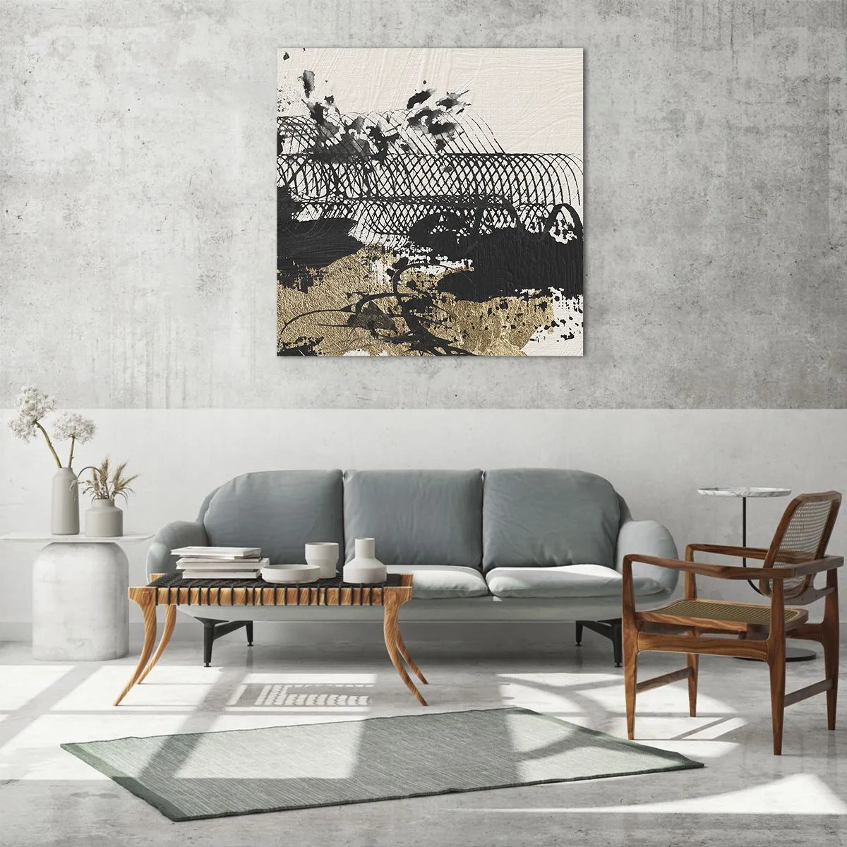 Quadro em vidro - Composição com paixão - 70x70 cm