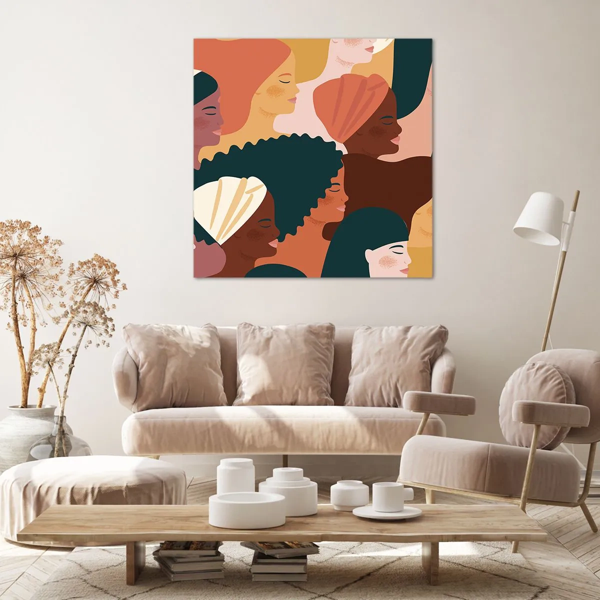 Quadro em tela - Apenas feminilidade - 30x30 cm