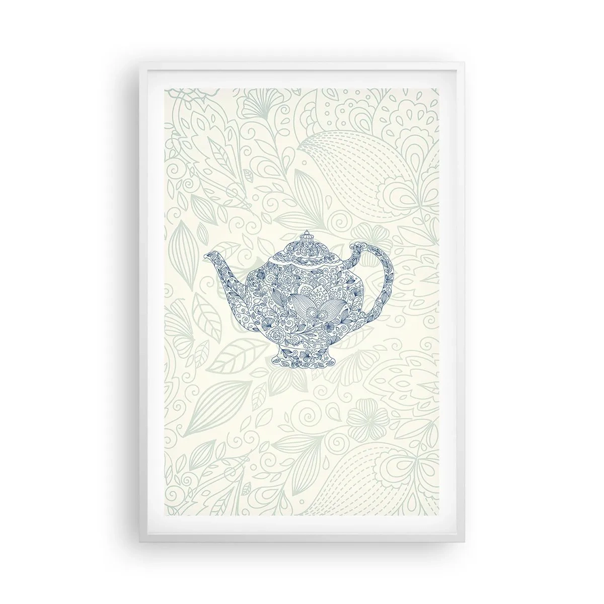 Pôster em moldura branca - Chás de charme - 61x91 cm
