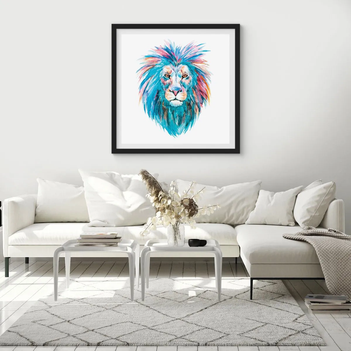 Pôster com moldura preta - Aura eletrizante - 60x60 cm