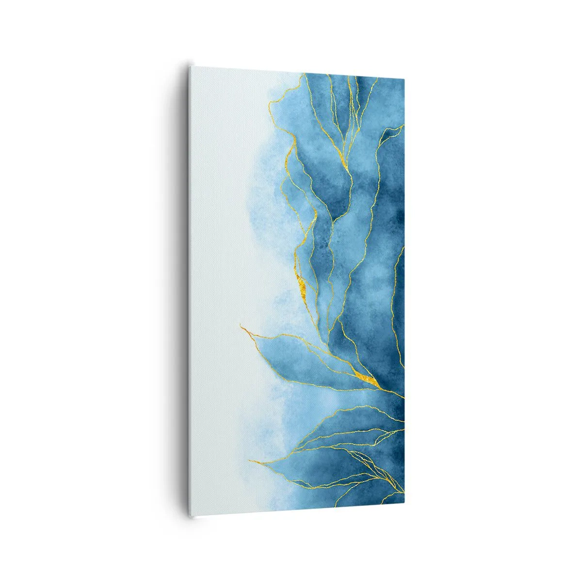 Quadro em tela - Azul dourado - 65x120 cm