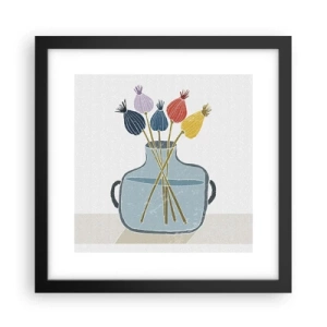 Pôster com moldura preta - Como semeou a papoula - 30x30 cm