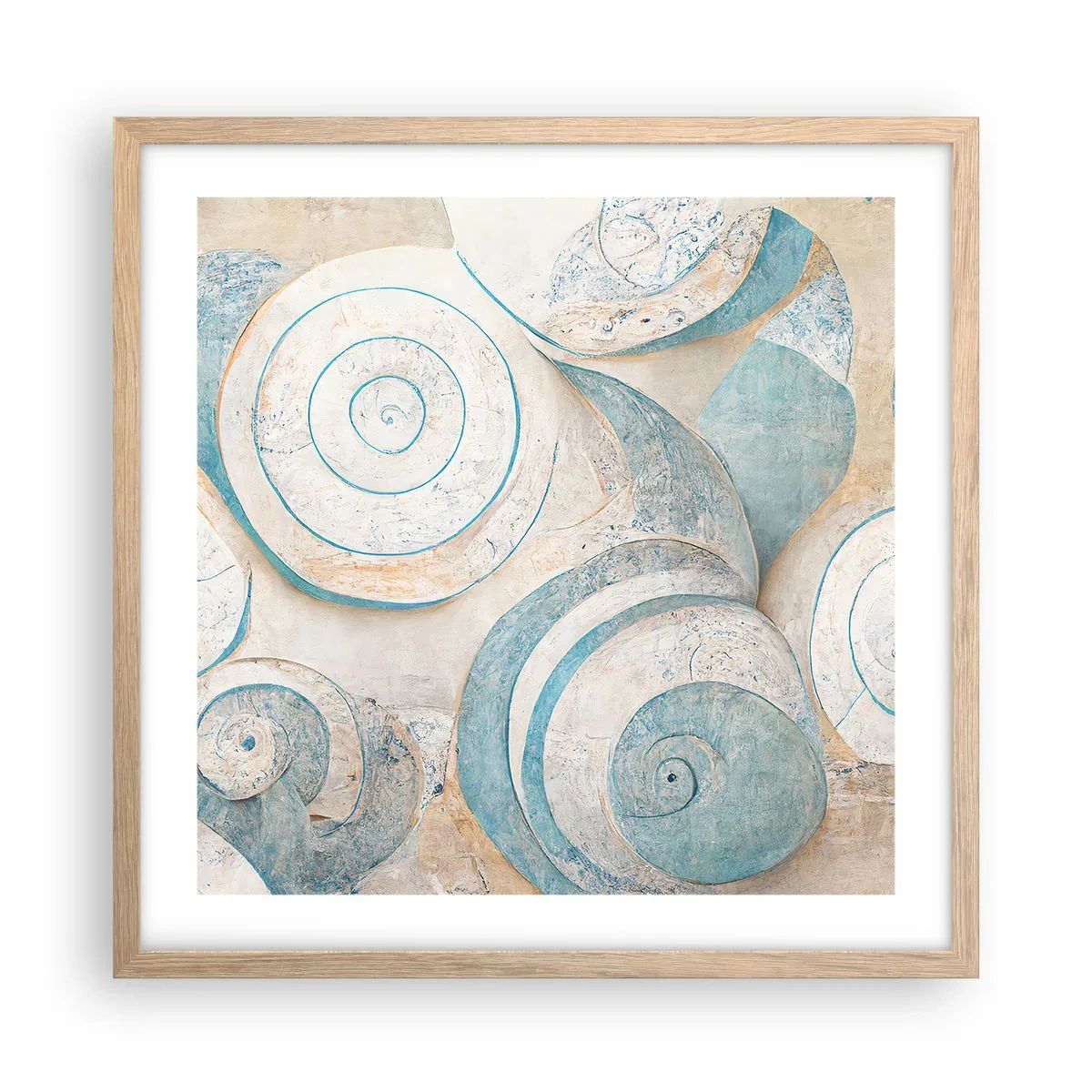 Pôster com moldura de carvalho claro - O que há dentro da casca? - 50x50 cm