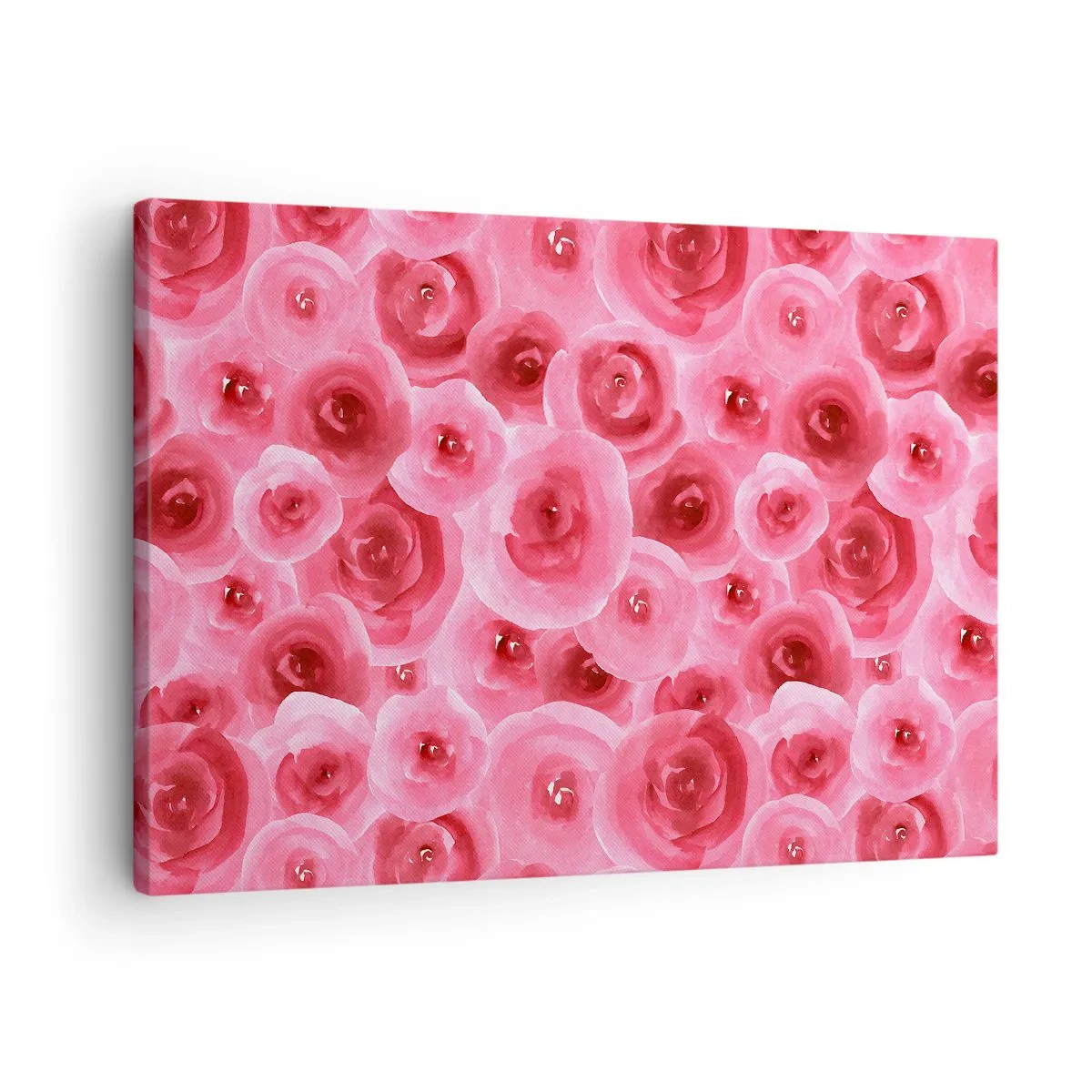 Quadro em tela - Rosas delicadas em tons pastéis de rosa - 70x50cm - Rosas acima e abaixo - Decoração de parede moderna para a sala de estar e quarto ARTTOR