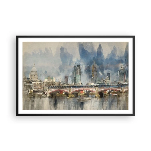 Pôster com moldura preta - Londres em toda a sua glória - 91x61 cm