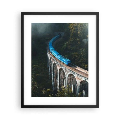 Pôster com moldura preta - Comboio para a natureza - 40x50 cm