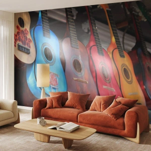 Papel de Parede Premium Sand - Vibrações latinas - Música, Guitarra, Um instrumento musical - 400x280 cm