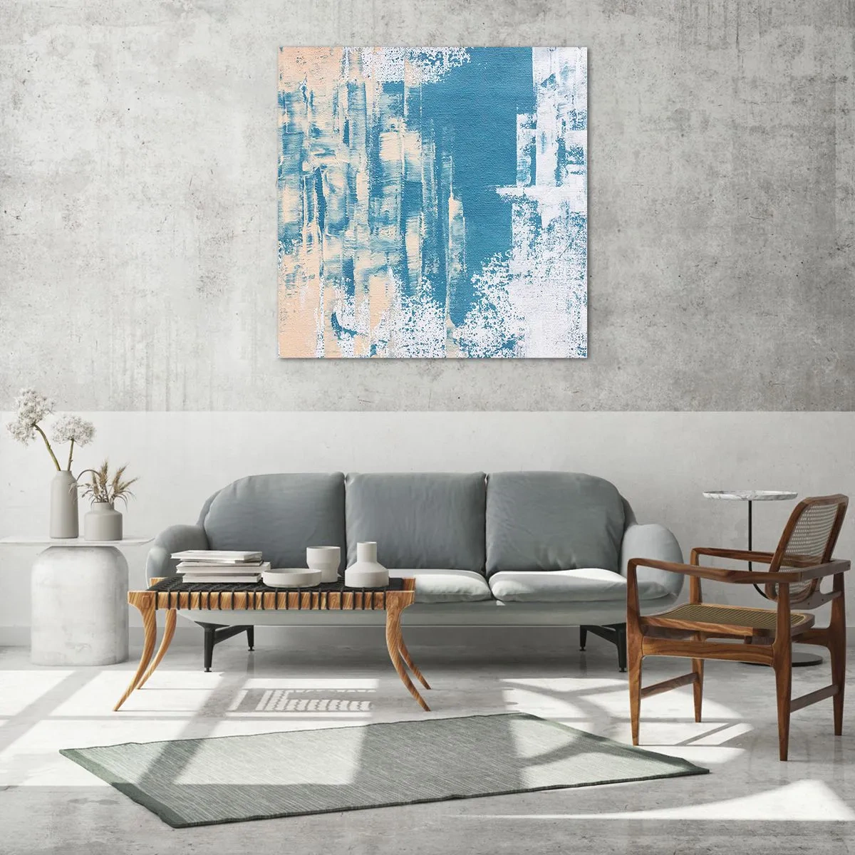 Quadro em vidro - Através da estalactite de gelo - 40x40 cm