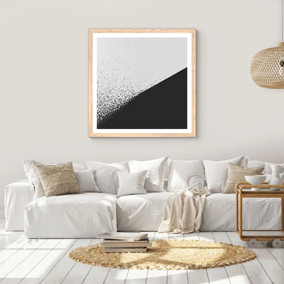 Pôster com moldura de carvalho claro - Cada vez mais rápido, cada vez mais - 40x40 cm