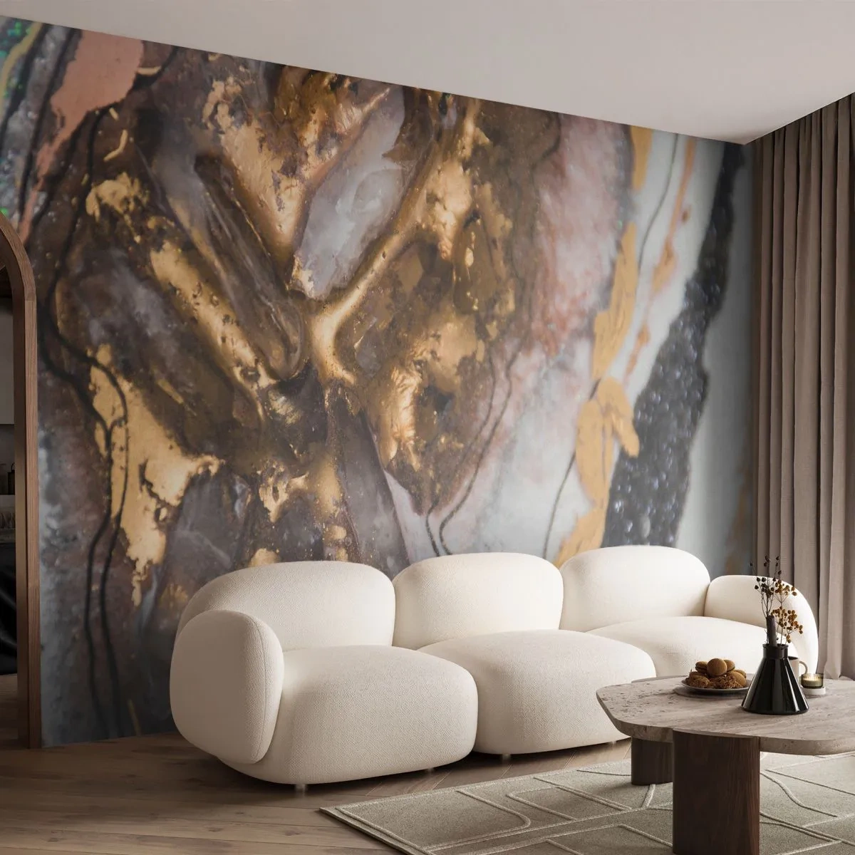 Papel de Parede Premium Sand - O elemento terra - Abstração, Gráficos, Pedaço - 350x256 cm