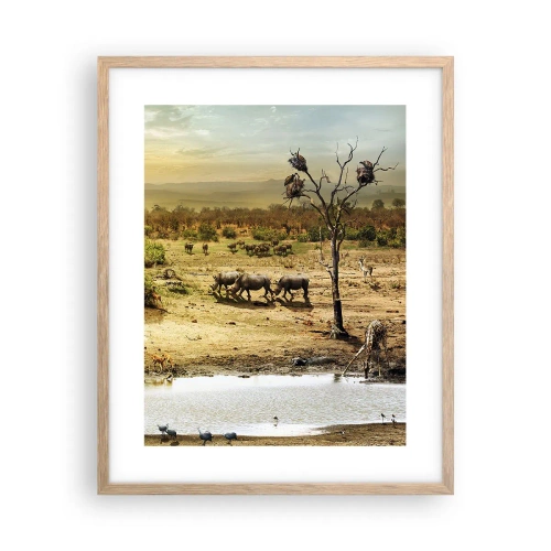 Pôster com moldura de carvalho claro - Um rio corria no Éden... - 40x50 cm