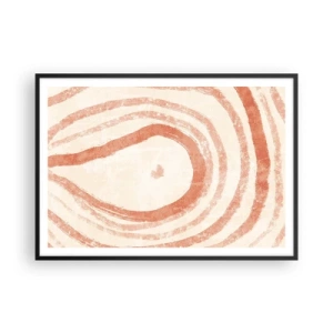 Pôster com moldura preta - Círculos de coral – composição - 100x70 cm