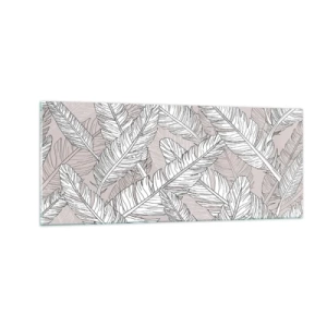 Quadro em vidro - Turbilhão de penas - 100x40 cm
