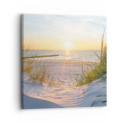 Quadro em tela - O som do mar, o canto dos pássaros, a praia selvagem entre a relva... - 30x30 cm
