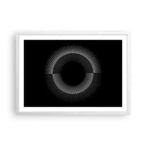 Pôster em moldura branca - Sol preto - 70x50 cm