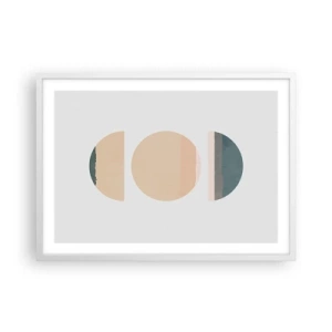 Pôster em moldura branca - Círculo entre círculos - 70x50 cm