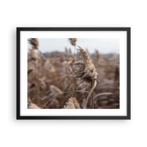 Pôster com moldura preta - É hora de voar com o vento - 50x40 cm