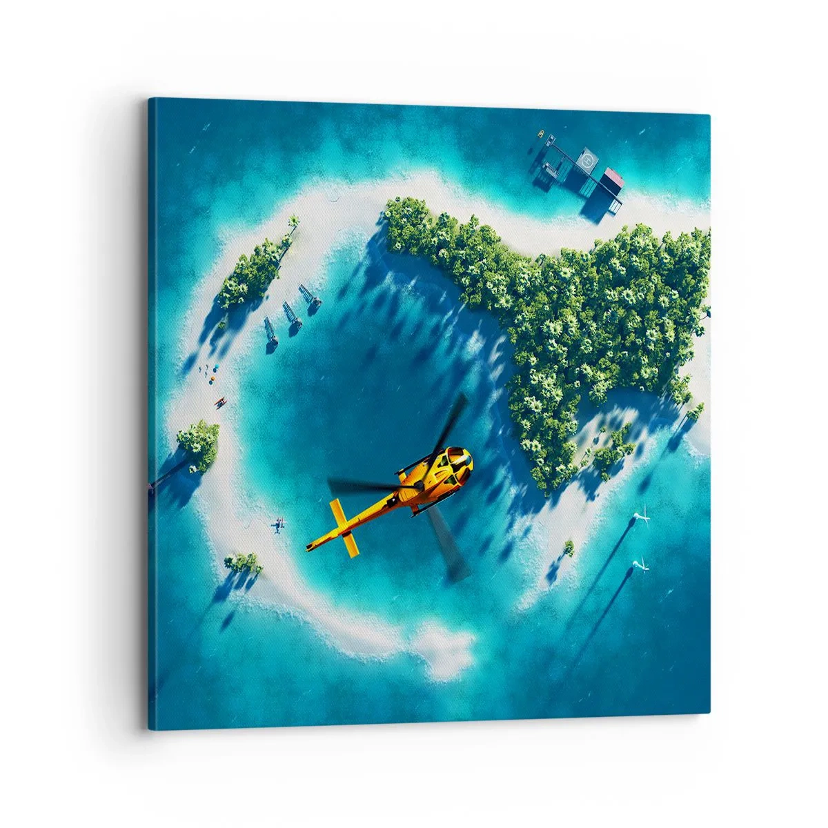 Quadro em tela - Compre uma ilha para si - 70x70 cm