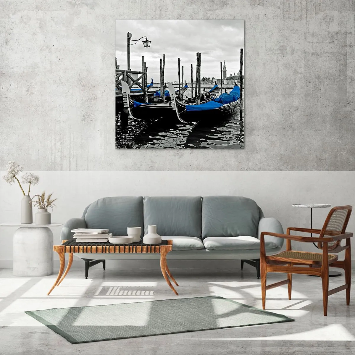 Quadro em vidro - Veneza pensativa - 70x70 cm