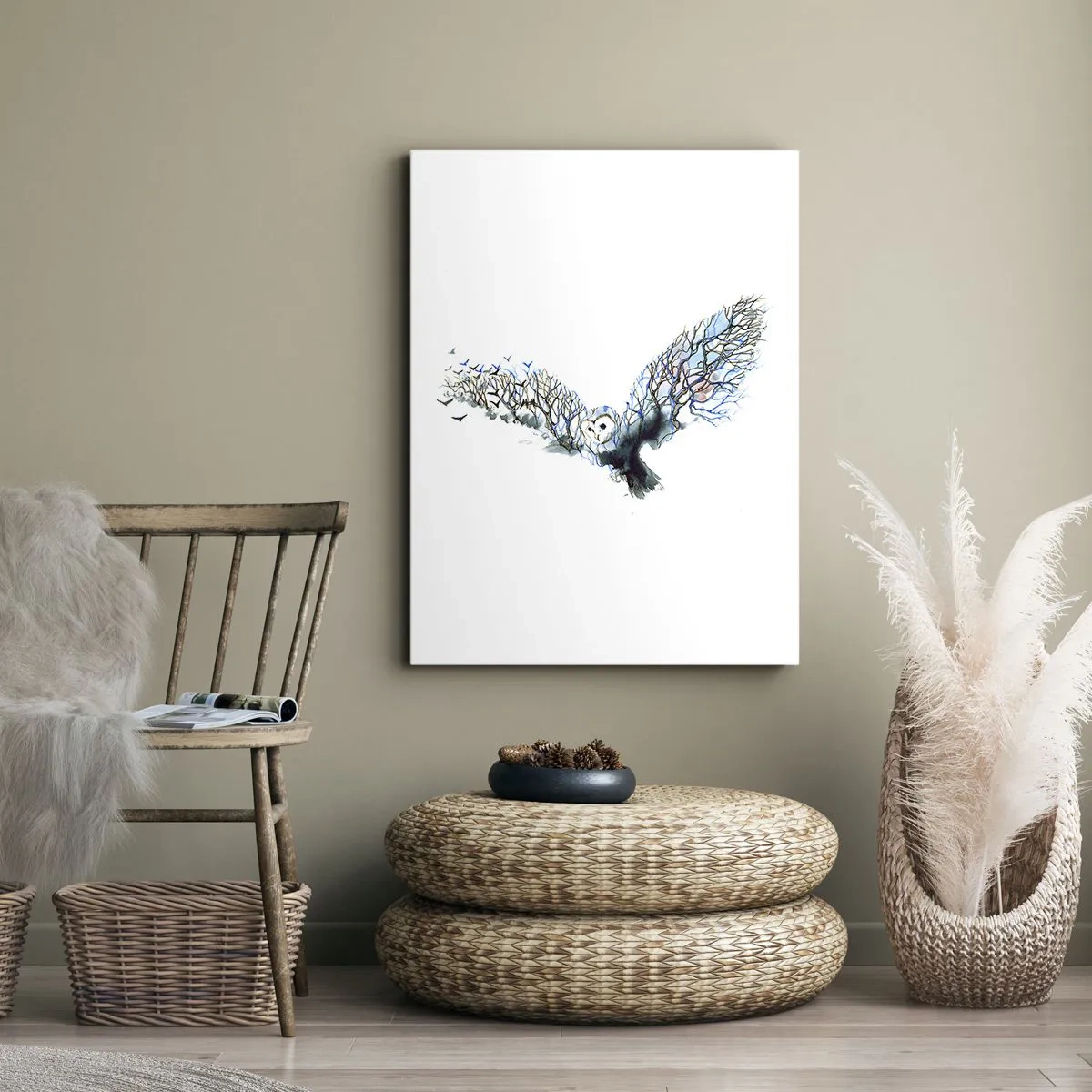 Quadro em tela - Nas asas da floresta - 50x70 cm