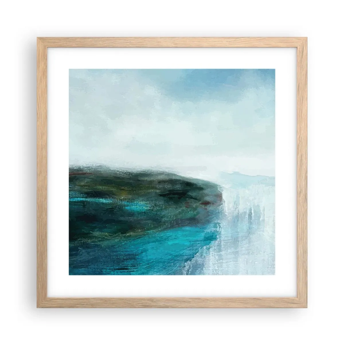 Pôster com moldura de carvalho claro - Abstração náutica - 40x40 cm