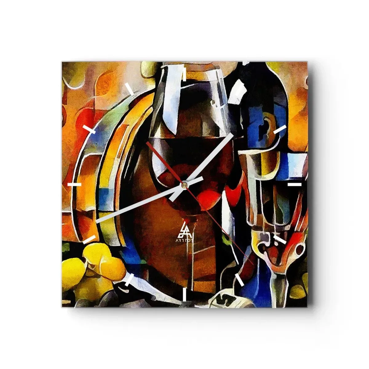 Relógio de parede - Relógio em vidro - E o mundo ganha cor - 30x30 cm