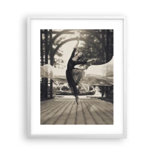 Pôster em moldura branca - A dança do espírito do jardim - 40x50 cm
