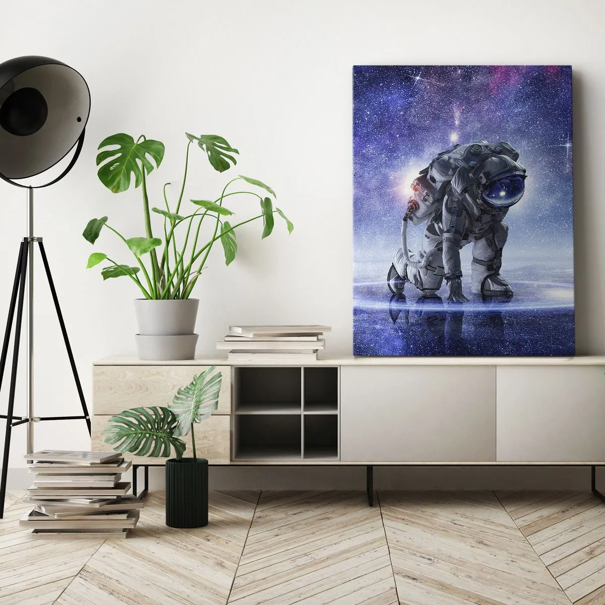 Quadro em tela - Céu estrelado acima de mim - 55x100 cm