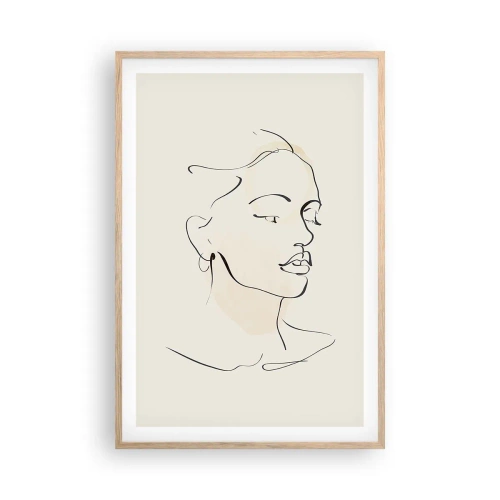 Pôster com moldura de carvalho claro - Uma certa linha - 61x91 cm