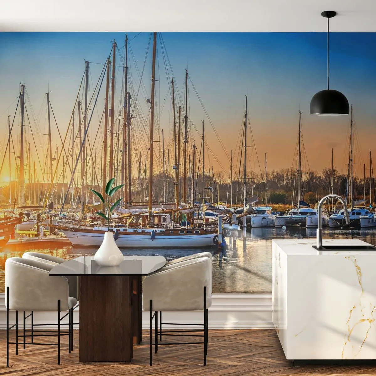 Papel de Parede Autocolante Deluxe Sticker - O vento também deve dormir - Paisagem, Marina, Barco a vela - 200x140 cm