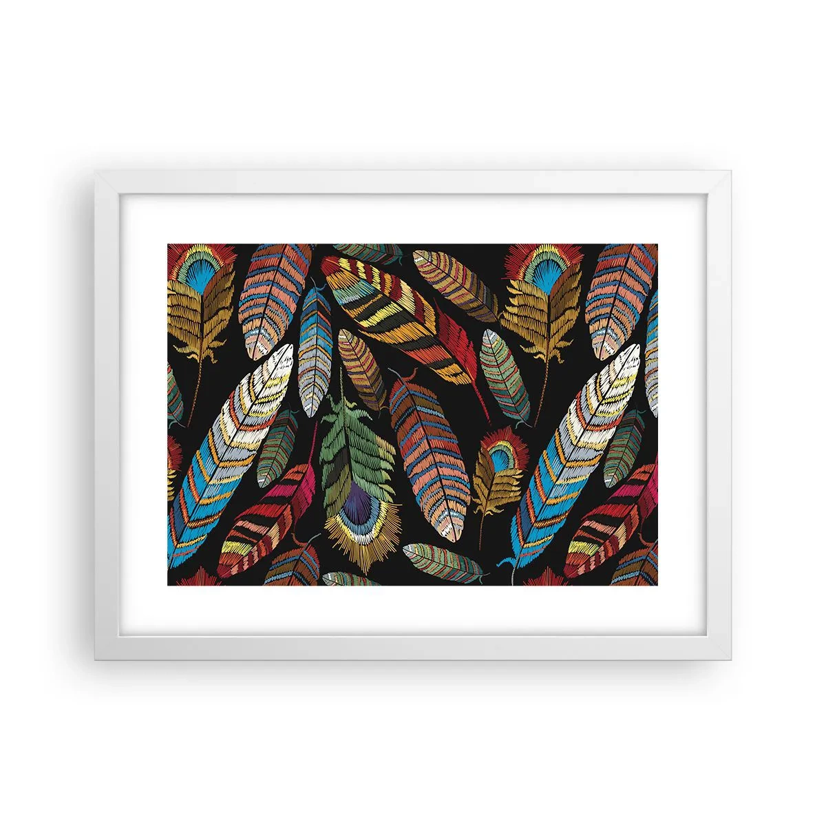 Pôster em moldura branca - O carnaval dos pássaros - 40x30 cm