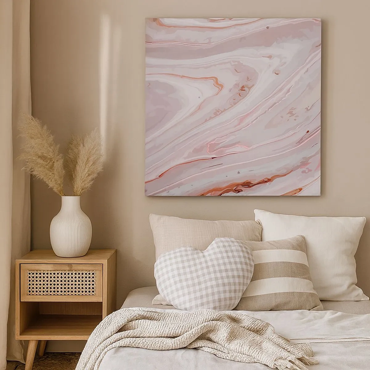 Quadro em tela - Rosa líquido - 30x30 cm