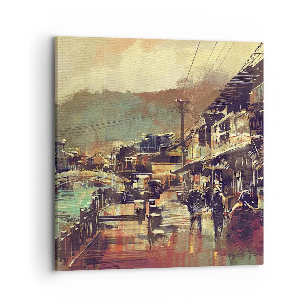 Quadro em tela - A vida como uma riqueza cinzenta - 70x70 cm