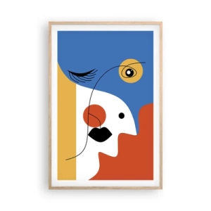 Pôster com moldura de carvalho claro - Retrato desconstruído - 61x91 cm