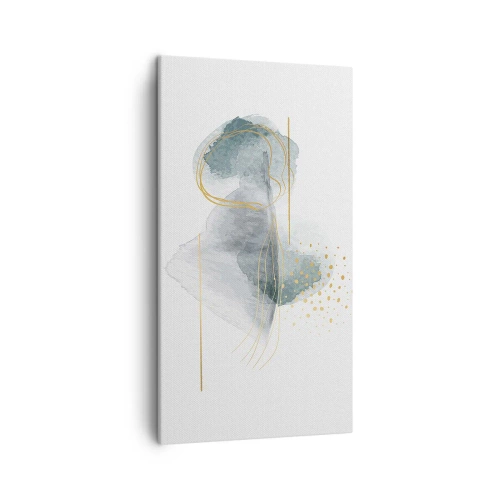 Quadro em tela - Sobre a relação entre o cinza e o dourado - 45x80 cm