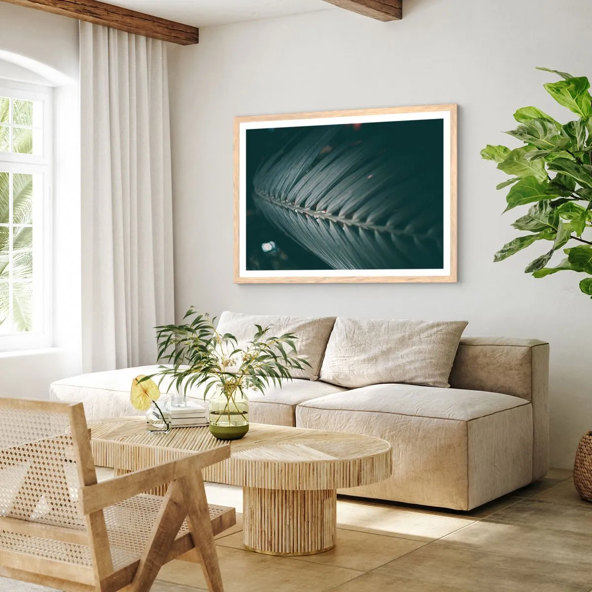 Pôster com moldura de carvalho claro - A precisão da natureza - 50x40 cm