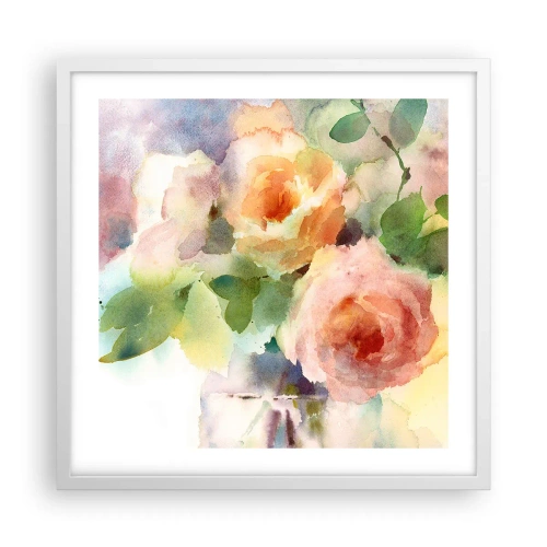 Pôster em moldura branca - Delicado como uma aquarela - 50x50 cm
