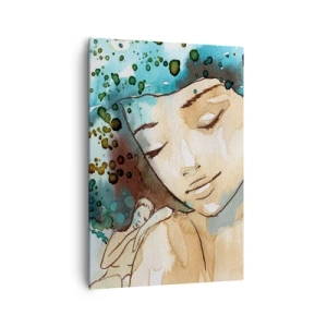 Quadro em tela - Dama em azul - 70x100 cm