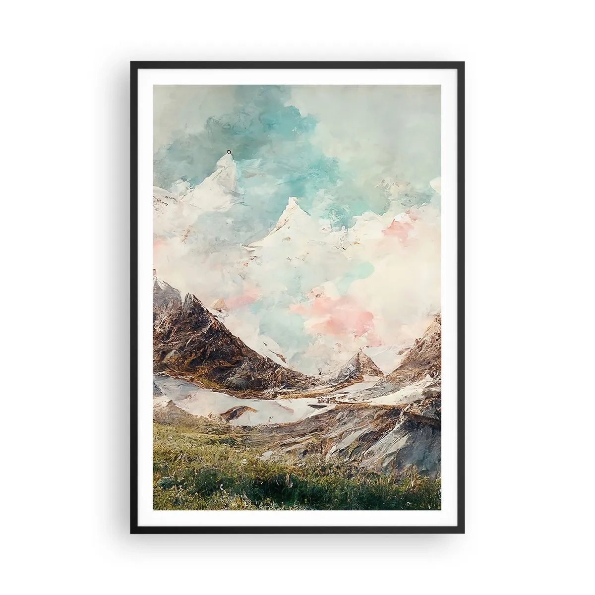 Pôster com moldura preta - Lâminas de rocha - 70x100 cm