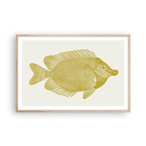 Pôster com moldura de carvalho claro - Peixe e pronto - 91x61 cm