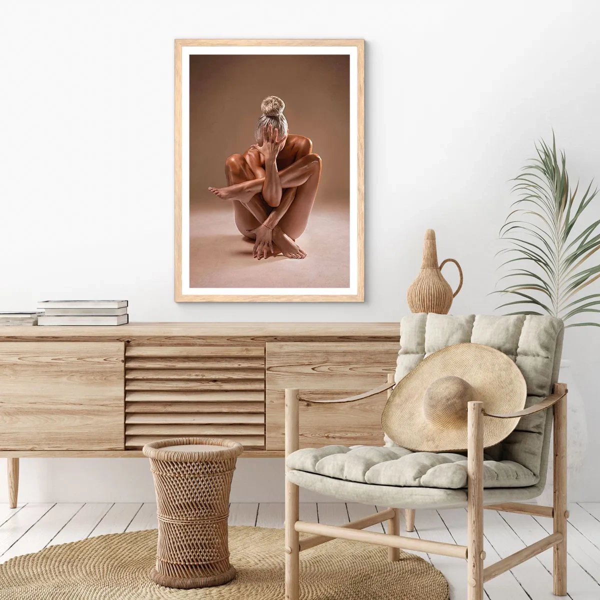 Pôster com moldura de carvalho claro - Unidade de corpo e alma - 70x100 cm