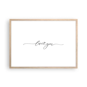 Pôster com moldura de carvalho claro - Preto e branco - 70x50 cm