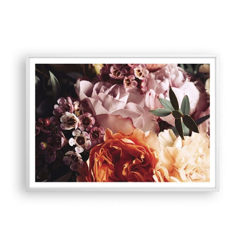 Pôster em moldura branca - Envolto em beleza - 100x70 cm