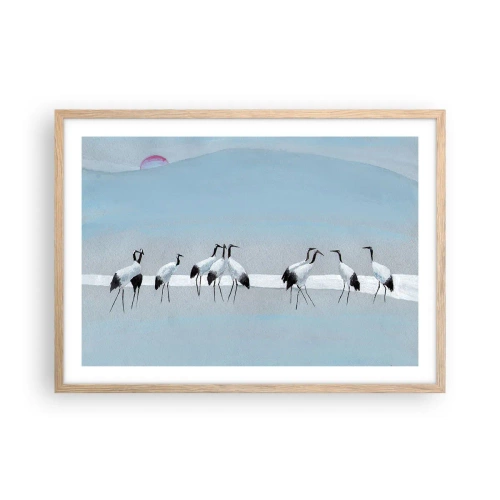 Pôster com moldura de carvalho claro - Depois de um dia quente - 70x50 cm