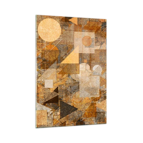 Quadro em vidro - Estudo Cubista em Bronze - 50x70 cm