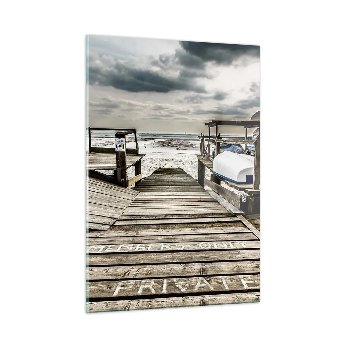 Quadro em vidro - Praia da meia-noite - 50x70 cm