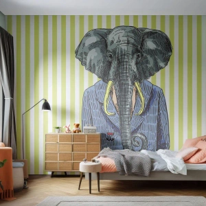 Papel de Parede Premium Canvas - Elegante por natureza - Abstração, Elefante, Retrato - 450x315 cm