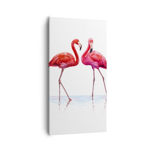 Quadro em tela - Rosa randez-vous - 55x100 cm