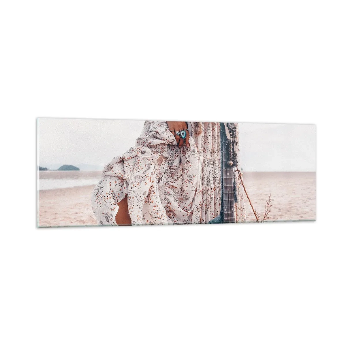 Quadro em vidro - Flores a caminho - 90x30 cm