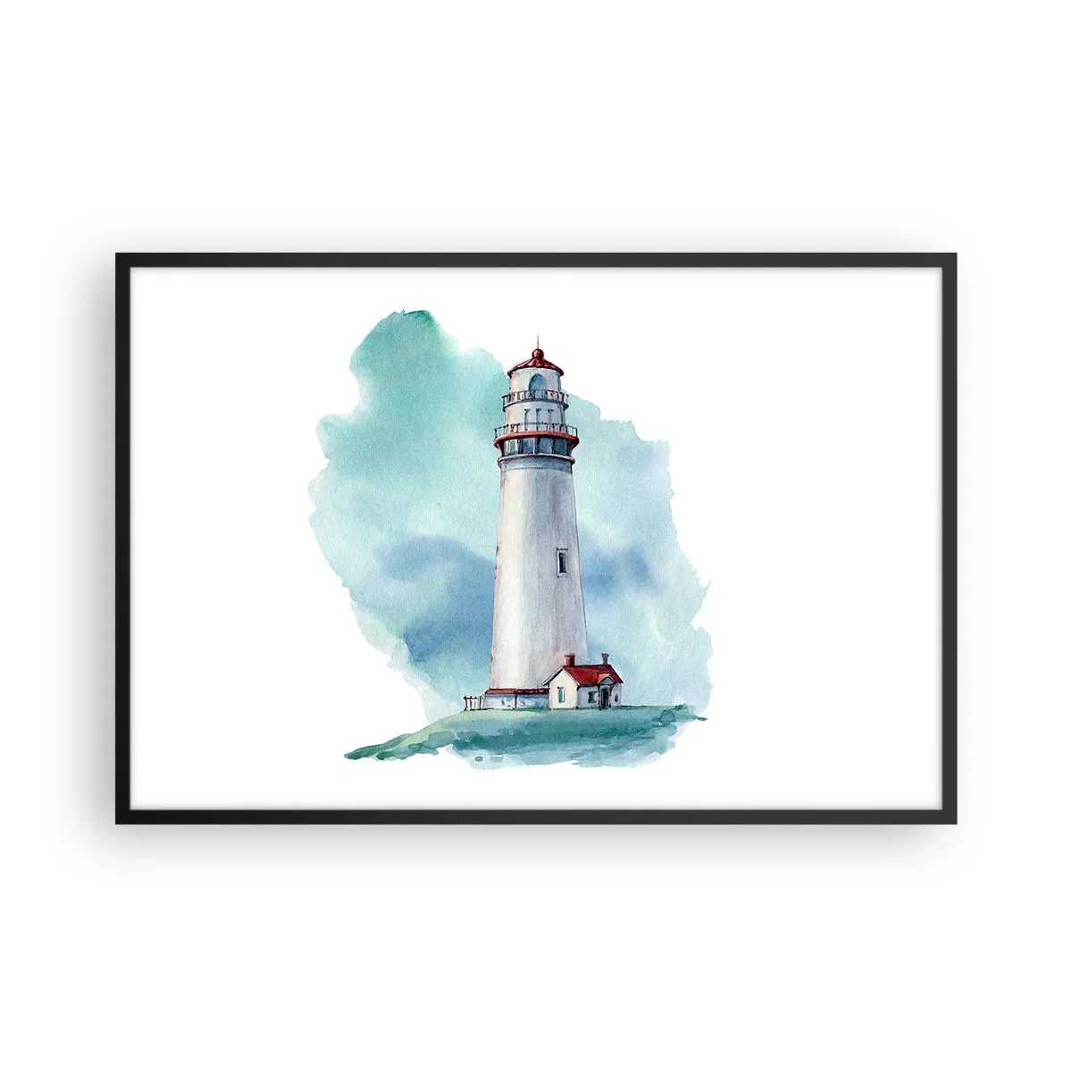 Pôster com moldura preta - A gentil irmã do azul - 91x61 cm